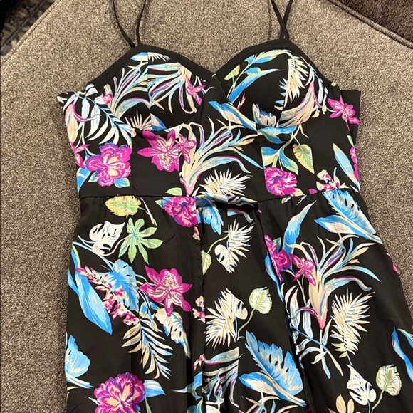 NWOT Band Of Gypsies Floral Maxi romper/dress with Spaghetti Straps - Picture 2 of 10